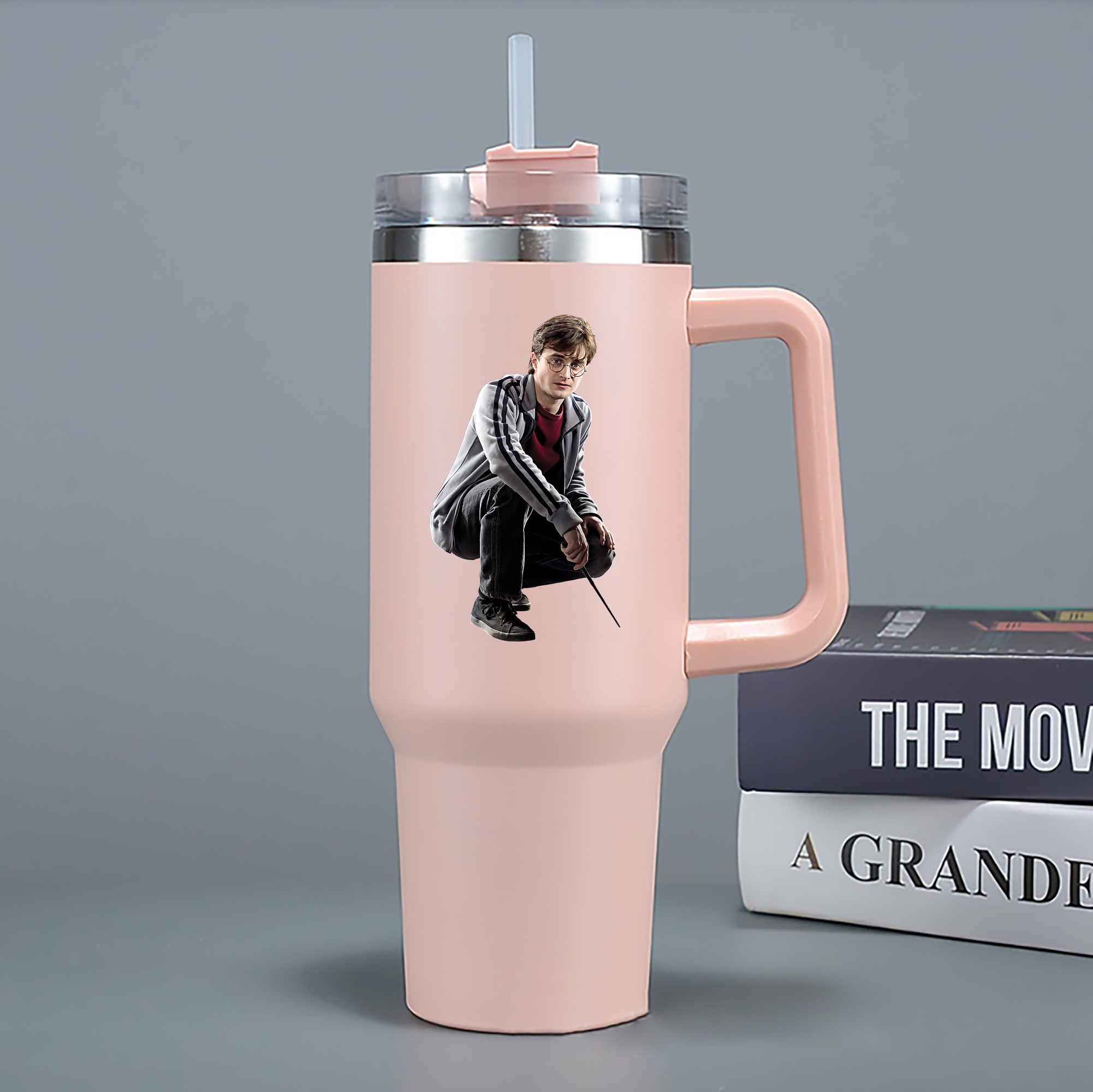 （画像用） Harry Potter ハリー・ポッターシリーズ 1200mL車用タンブラー - クリスタルステッカー（プラスチックストロー付き）